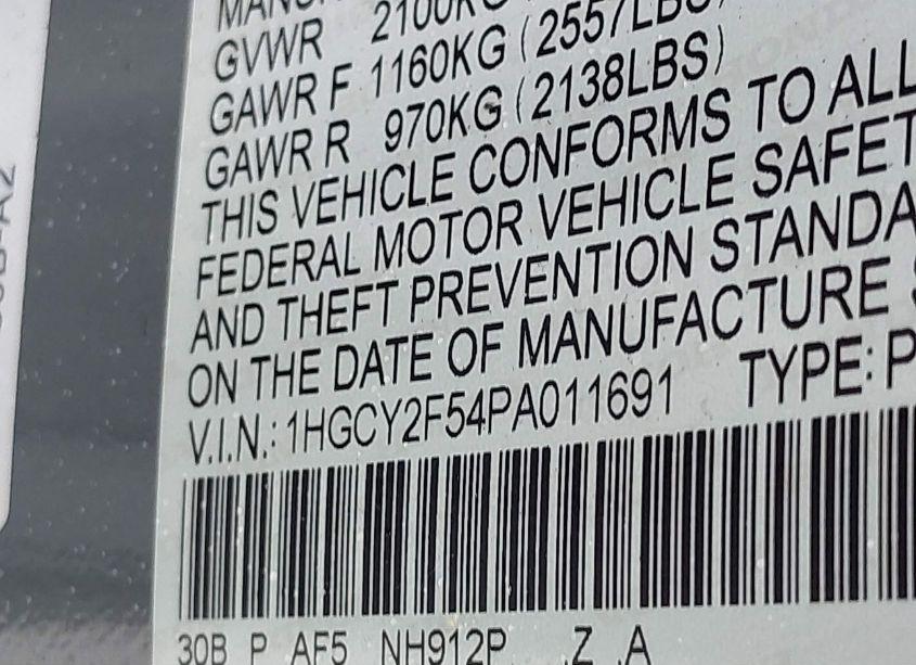 Photo 9 of 2023 Honda Accord HYBRID SPORT (VIN 1HGCY2F54PA011691)
