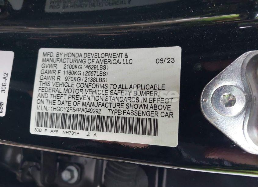 Photo 9 of 2023 Honda Accord HYBRID SPORT (VIN 1HGCY2F54PA049292)