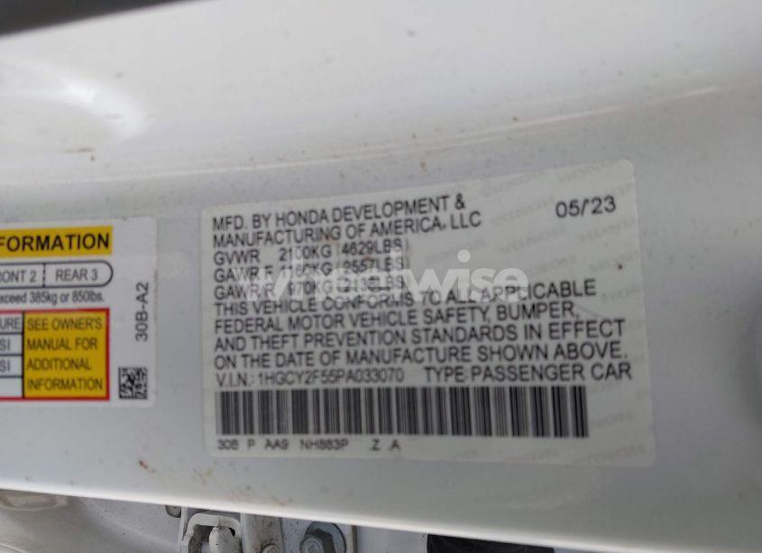 Photo 9 of 2023 Honda Accord HYBRID SPORT (VIN 1HGCY2F55PA033070)