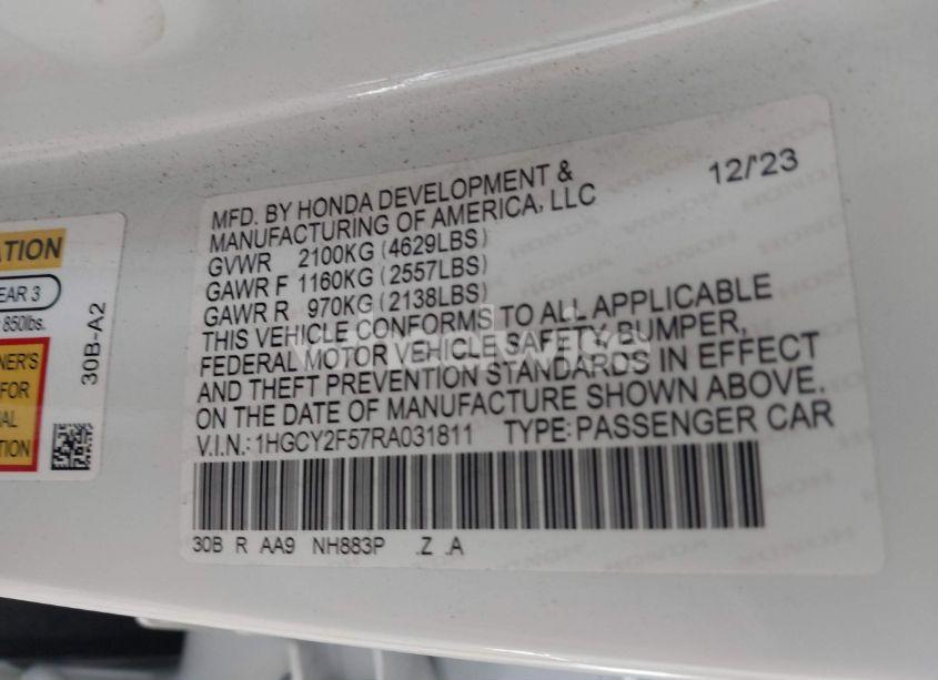 Photo 9 of 2024 Honda Accord HYBRID SPORT (VIN 1HGCY2F57RA031811)