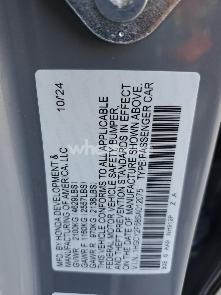 Photo 12 of 2025 HONDA ACCORD HYBRID SPORT (VIN 1HGCY2F58SA012075)