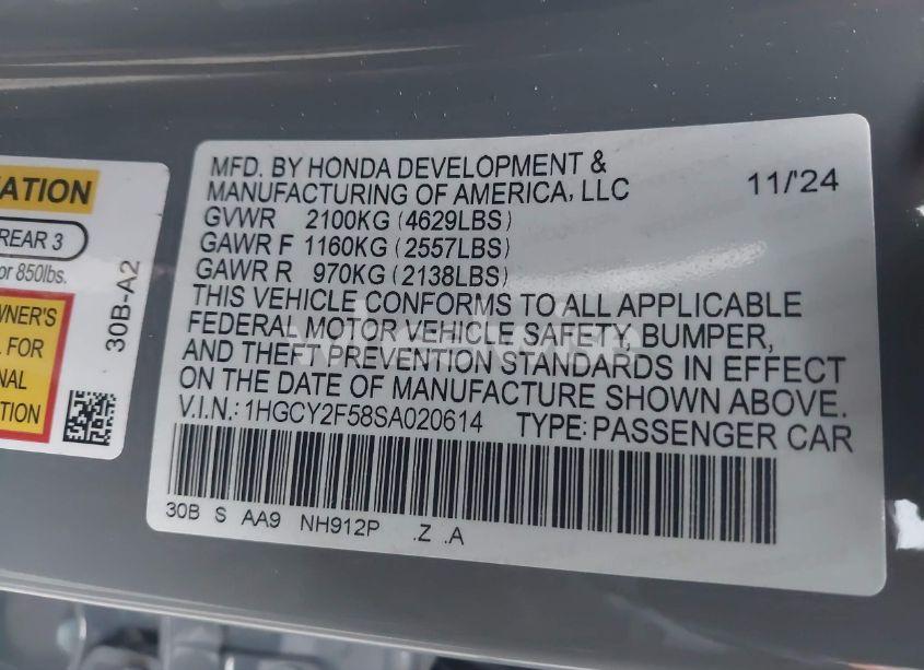 Photo 9 of 2025 Honda Accord HYBRID SPORT (VIN 1HGCY2F58SA020614)