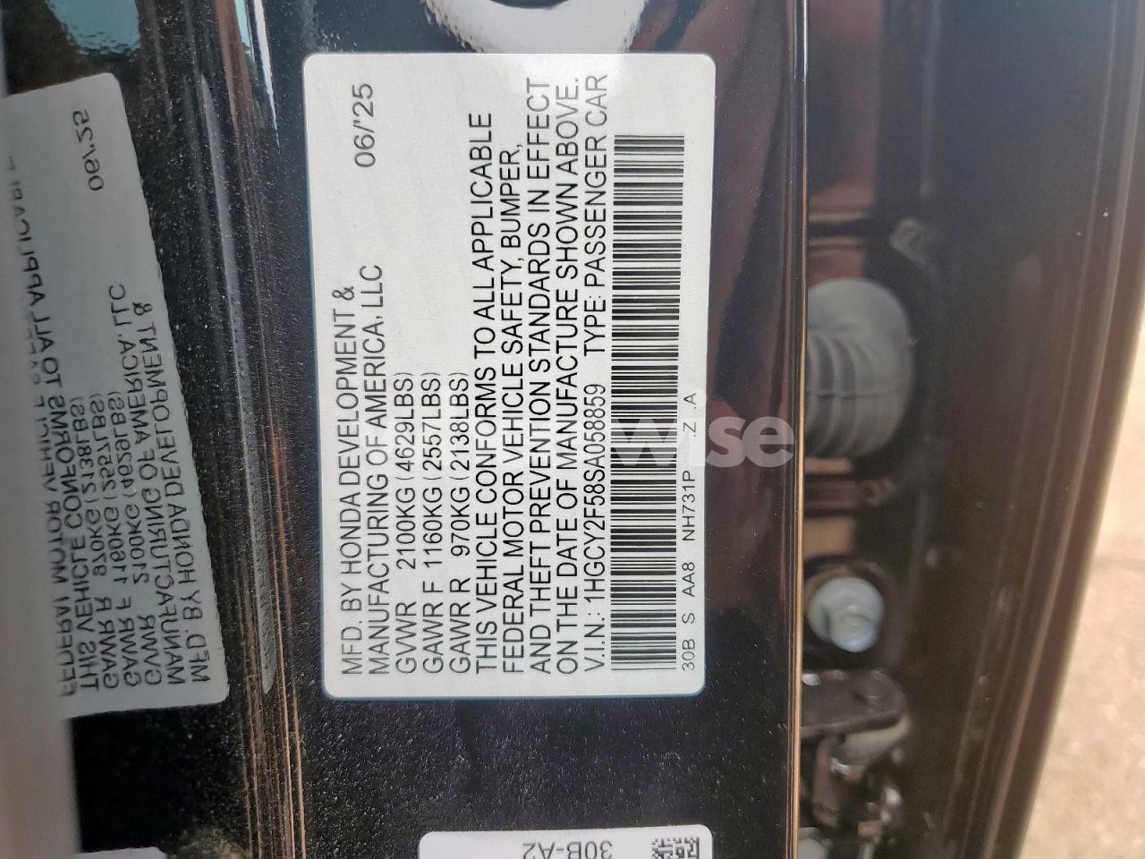 Photo 12 of 2025 HONDA ACCORD HYBRID SPORT (VIN 1HGCY2F58SA058859)