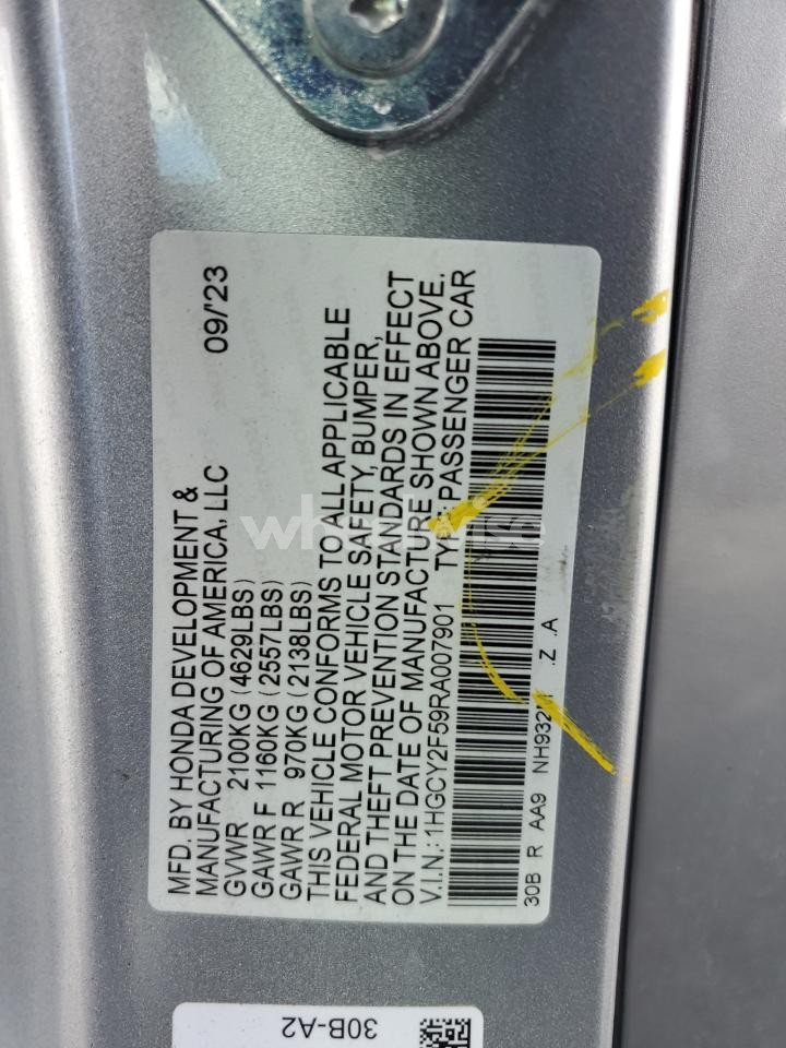 Photo 13 of 2024 HONDA ACCORD HYBRID SPORT (VIN 1HGCY2F59RA007901)