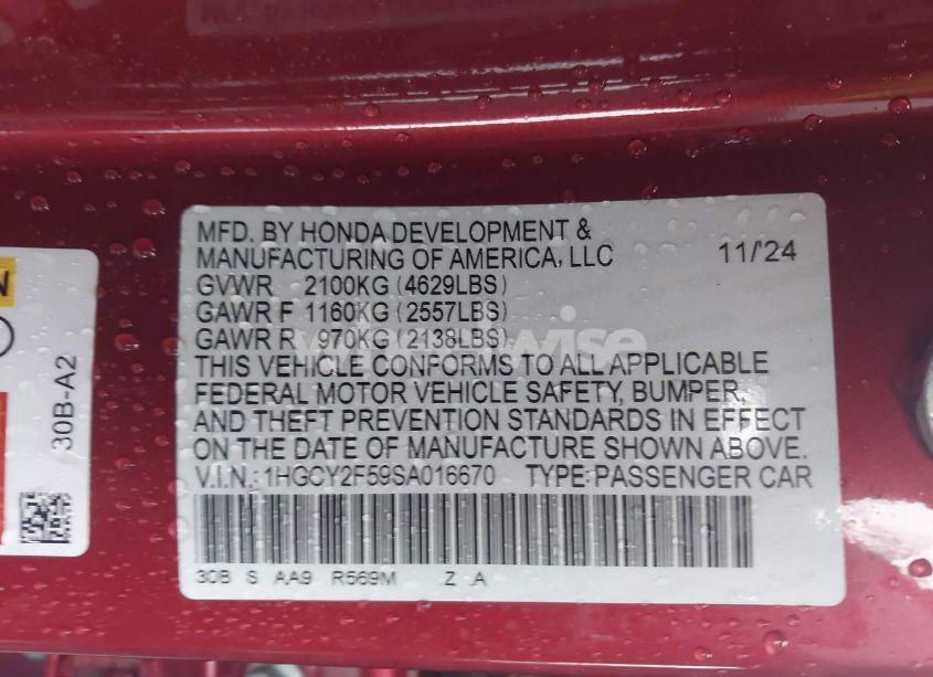 Photo 9 of 2025 Honda Accord HYBRID SPORT (VIN 1HGCY2F59SA016670)