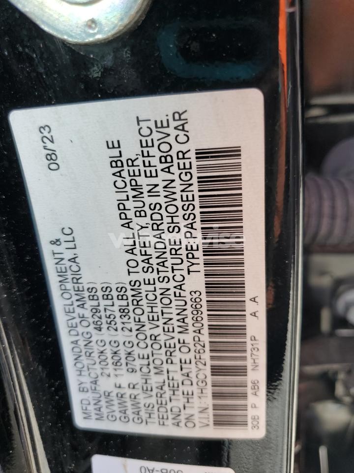 Photo 12 of 2023 HONDA ACCORD HYBRID EXL N/A (VIN 1HGCY2F62PA069663)