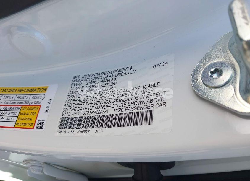 Photo 9 of 2024 Honda Accord HYBRID EX-L (VIN 1HGCY2F63RA080531)