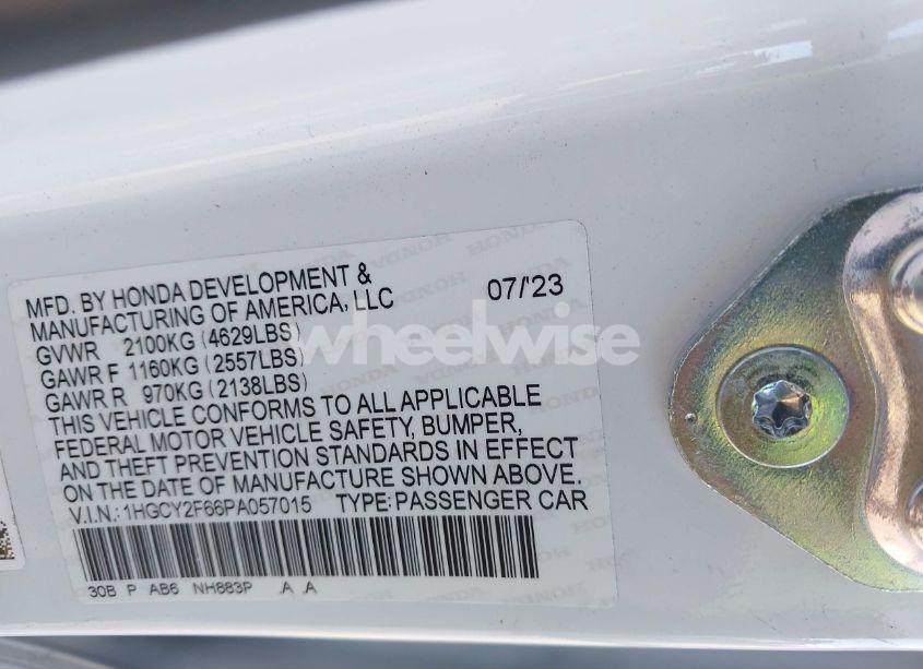 Photo 9 of 2023 Honda Accord N/A (VIN 1HGCY2F66PA057015)