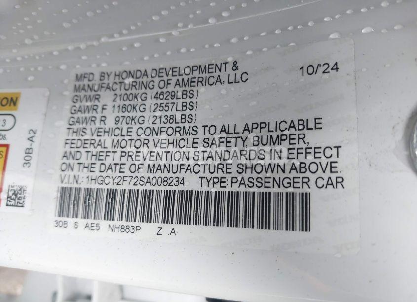 Photo 9 of 2025 Honda Accord HYBRID SPORT-L (VIN 1HGCY2F72SA008234)