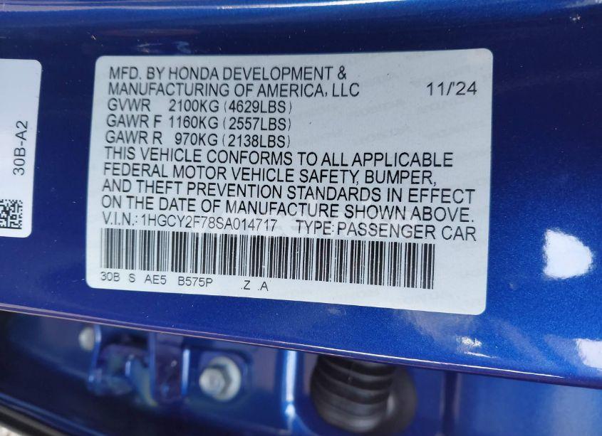 Photo 9 of 2025 Honda Accord HYBRID SPORT-L (VIN 1HGCY2F78SA014717)