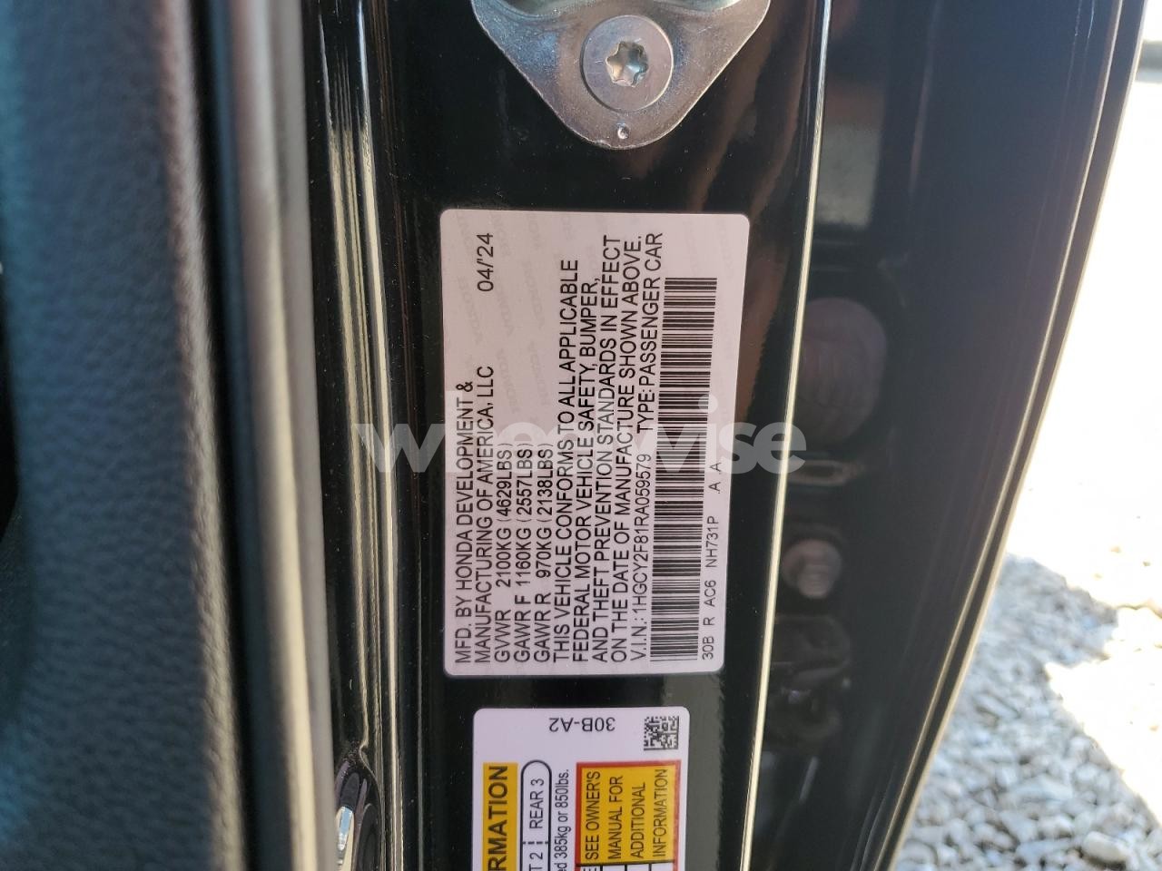 Photo 12 of 2024 HONDA ACCORD TOURING HYBRID (VIN 1HGCY2F81RA059579)