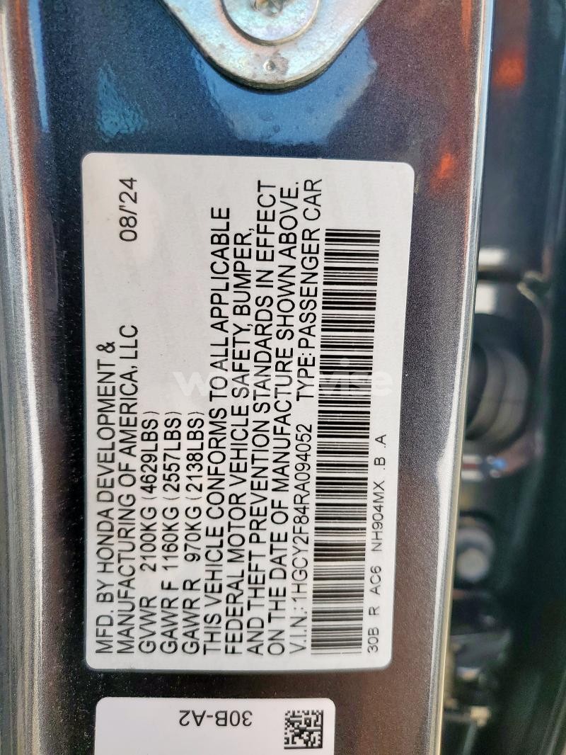 Photo 9 of 2024 HONDA ACCORD TOURING HYBRID (VIN 1HGCY2F84RA094052)