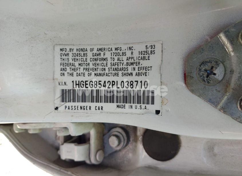 Photo 9 of 1993 Honda Civic DX (VIN 1HGEG8542PL038710)