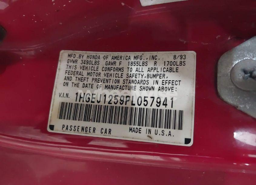 Photo 9 of 1993 Honda Civic EX (VIN 1HGEJ1259PL057941)