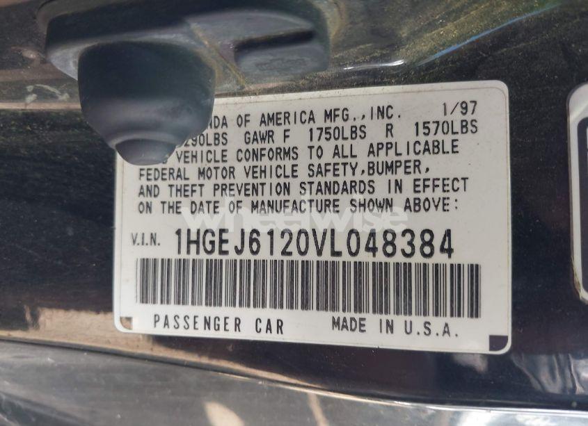 Photo 9 of 1997 Honda Civic DX (VIN 1HGEJ6120VL048384)