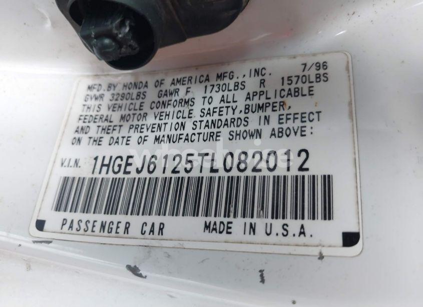 Photo 9 of 1996 Honda Civic DX (VIN 1HGEJ6125TL082012)