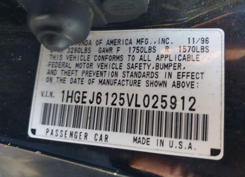 Photo 9 of 1997 Honda Civic DX (VIN 1HGEJ6125VL025912)