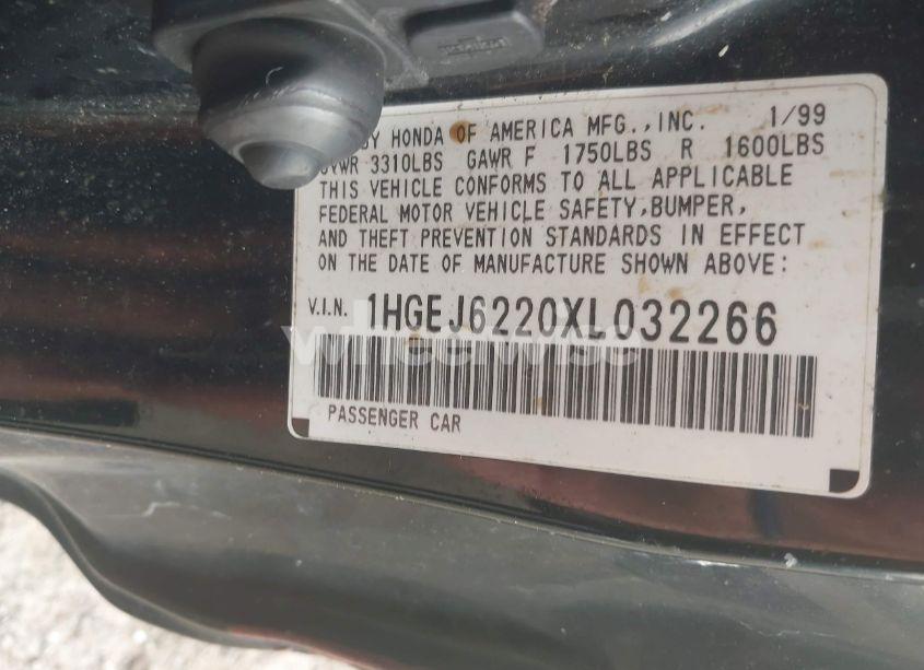 Photo 9 of 1999 Honda Civic DX (VIN 1HGEJ6220XL032266)