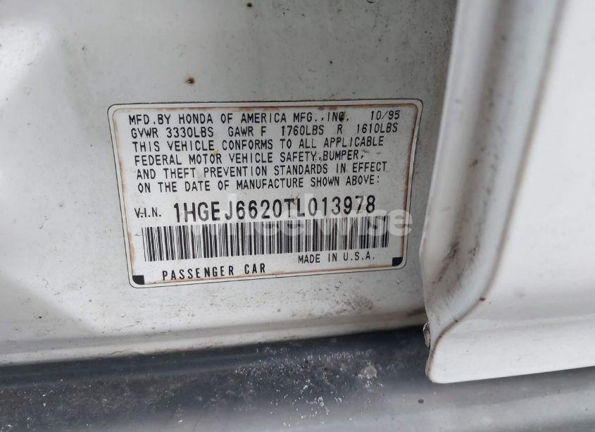 Photo 9 of 1996 Honda Civic DX (VIN 1HGEJ6620TL013978)