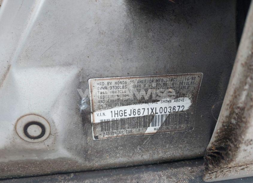 Photo 9 of 1999 Honda Civic LX (VIN 1HGEJ6671XL003672)