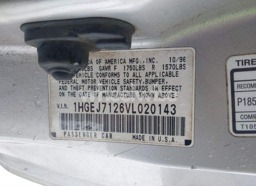Photo 9 of 1997 Honda Civic HX (VIN 1HGEJ7126VL020143)