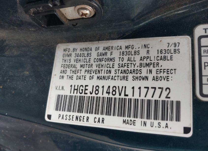 Photo 9 of 1997 Honda Civic EX (VIN 1HGEJ8148VL117772)