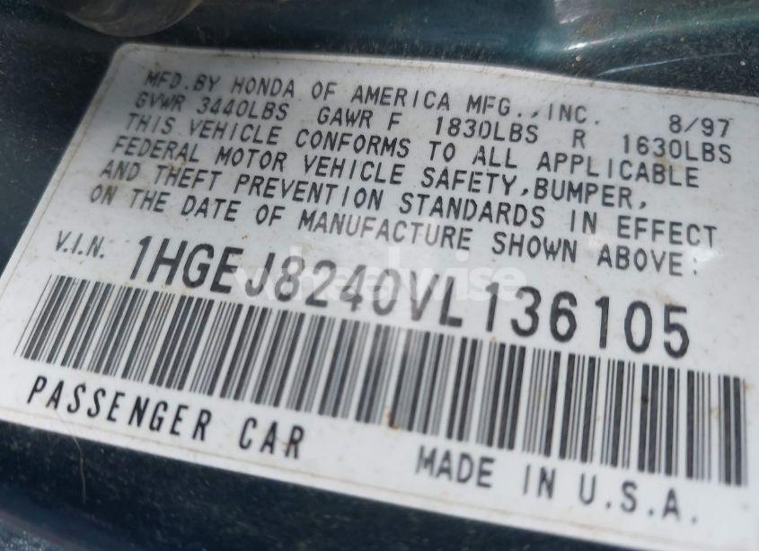 Photo 9 of 1997 Honda Civic EX (VIN 1HGEJ8240VL136105)