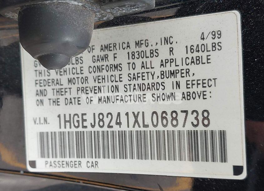 Photo 9 of 1999 Honda Civic EX (VIN 1HGEJ8241XL068738)