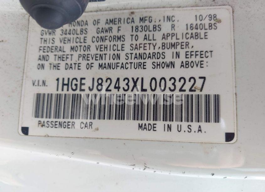 Photo 9 of 1999 Honda Civic EX (VIN 1HGEJ8243XL003227)