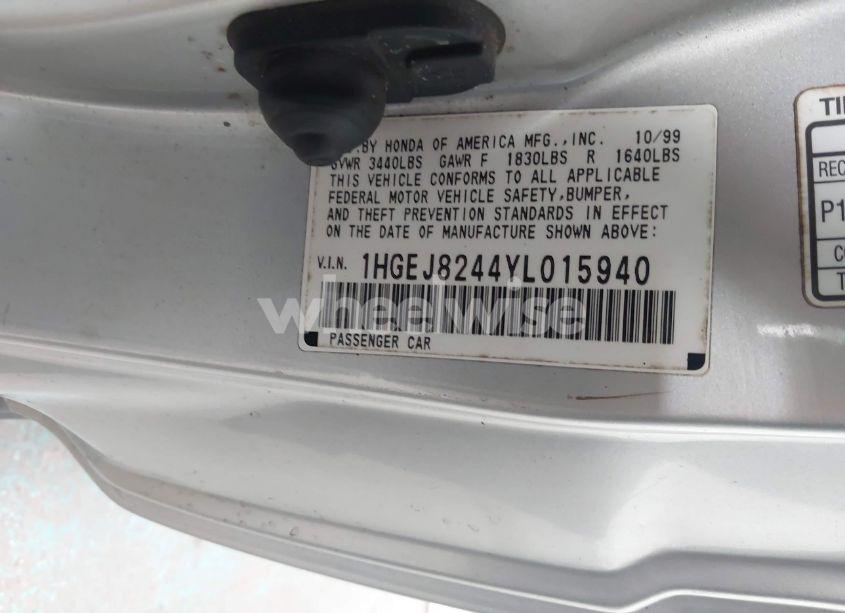 Photo 9 of 2000 Honda Civic EX (VIN 1HGEJ8244YL015940)