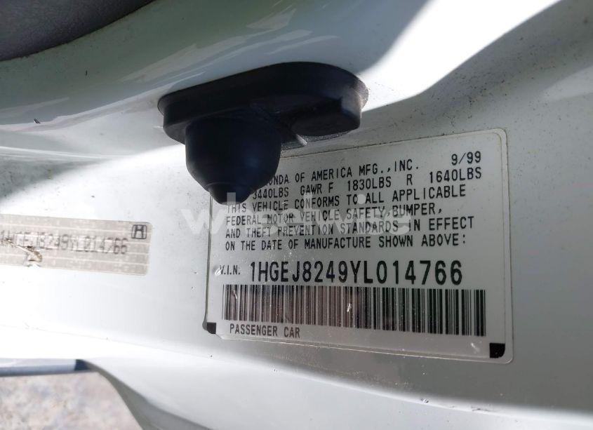 Photo 9 of 2000 Honda Civic EX (VIN 1HGEJ8249YL014766)