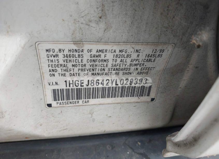 Photo 9 of 2000 Honda Civic EX (VIN 1HGEJ8642YL029393)