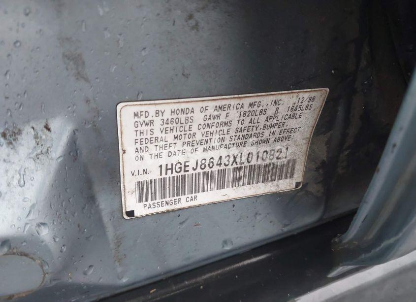 Photo 9 of 1999 Honda Civic EX (VIN 1HGEJ8643XL010821)