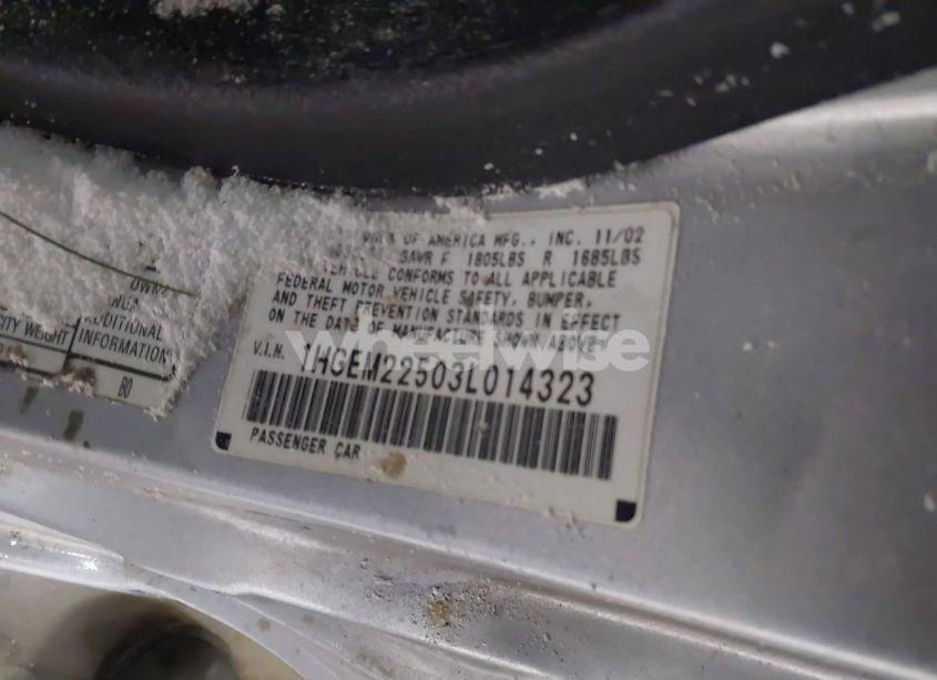 Photo 9 of 2003 Honda Civic LX (VIN 1HGEM22503L014323)