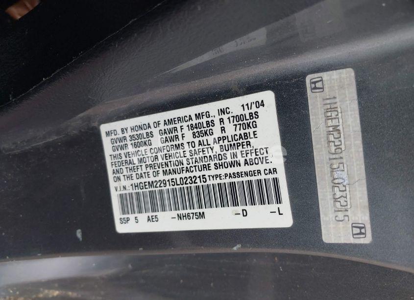 Photo 9 of 2005 Honda Civic EX (VIN 1HGEM22915L023215)