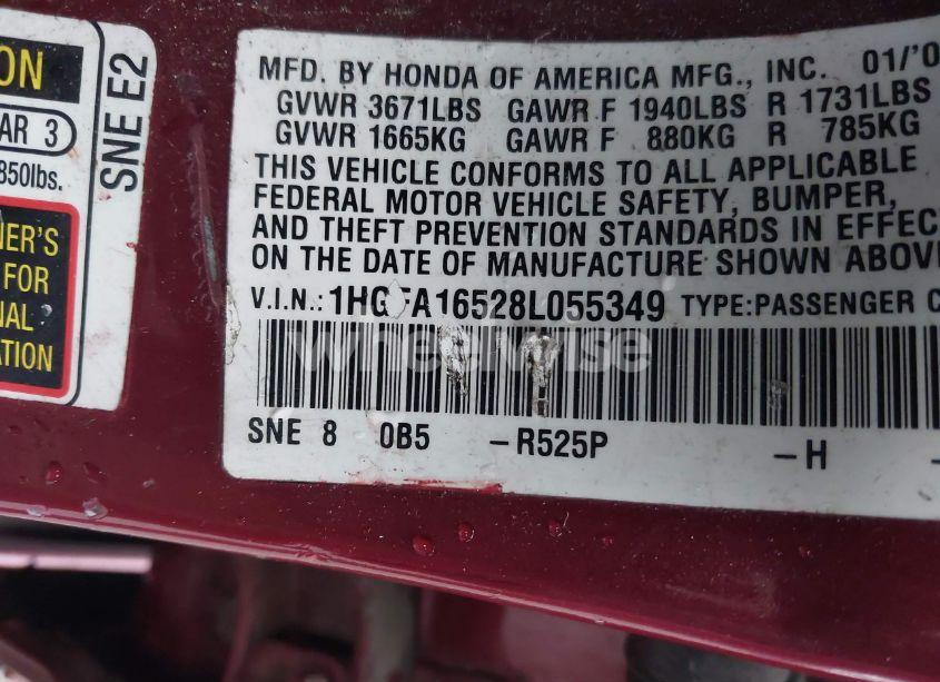 Photo 9 of 2008 Honda Civic LX (VIN 1HGFA16528L055349)