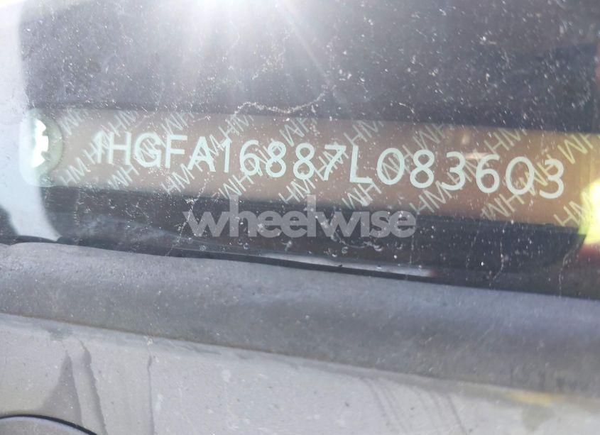 Photo 12 of 2007 Honda Civic EX (VIN 1HGFA16887L083603)