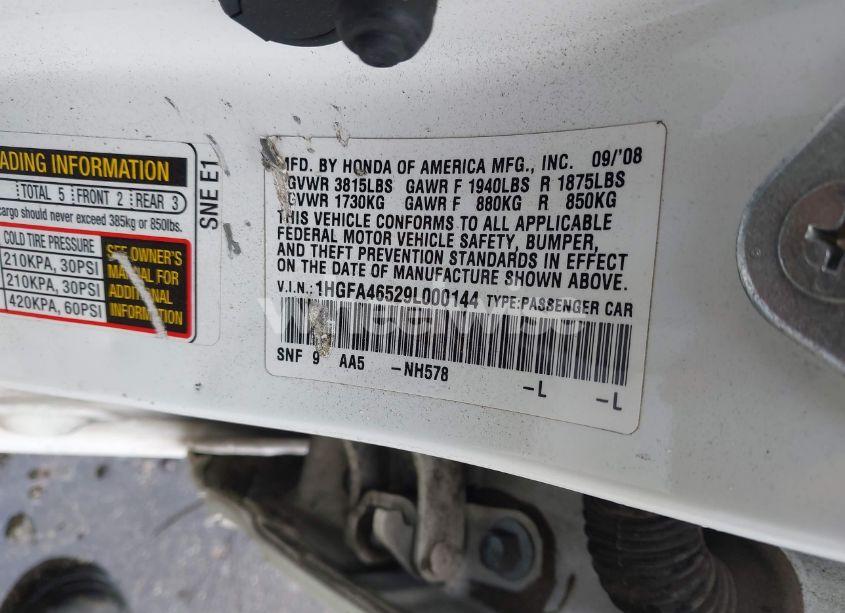 Photo 9 of 2009 Honda Civic GX (VIN 1HGFA46529L000144)