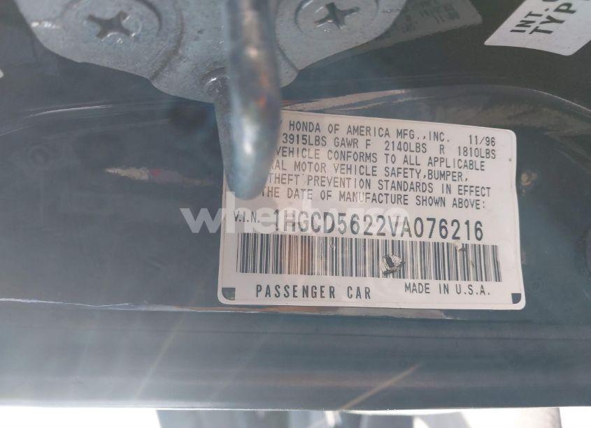 Photo 9 of 1997 Honda Accord DX (VIN 1HGTB5622VA476216)