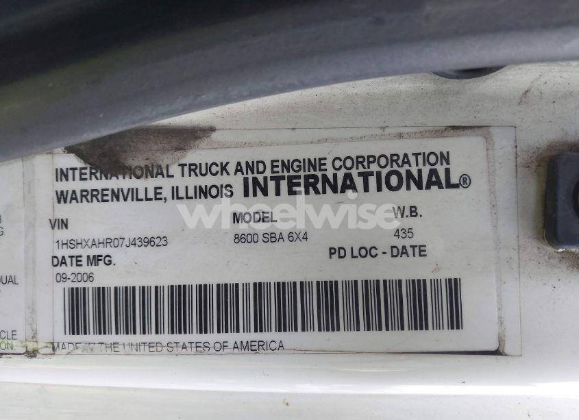 Photo 8 of 2007 International 8600 8600 (VIN 1HSHXAHR07J439623)