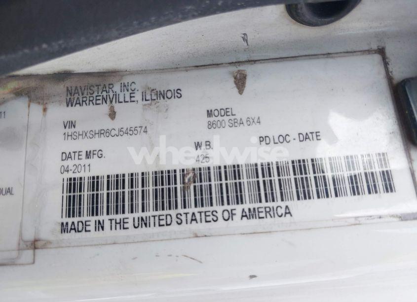 Photo 8 of 2012 International 8000 8600 (VIN 1HSHXSHR6CJ545574)