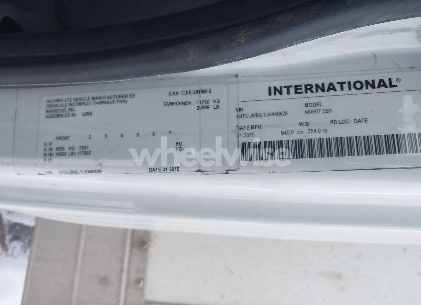 Photo 8 of 2020 International Mv (VIN 1HTEUMML1LH440629)