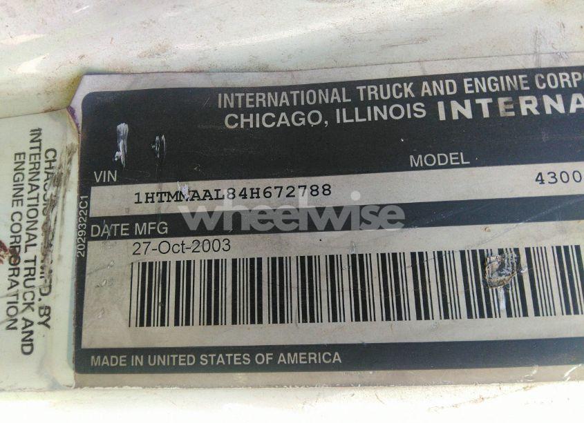 Photo 8 of 2004 International 4000 4300 (VIN 1HTMMAAL84H672788)