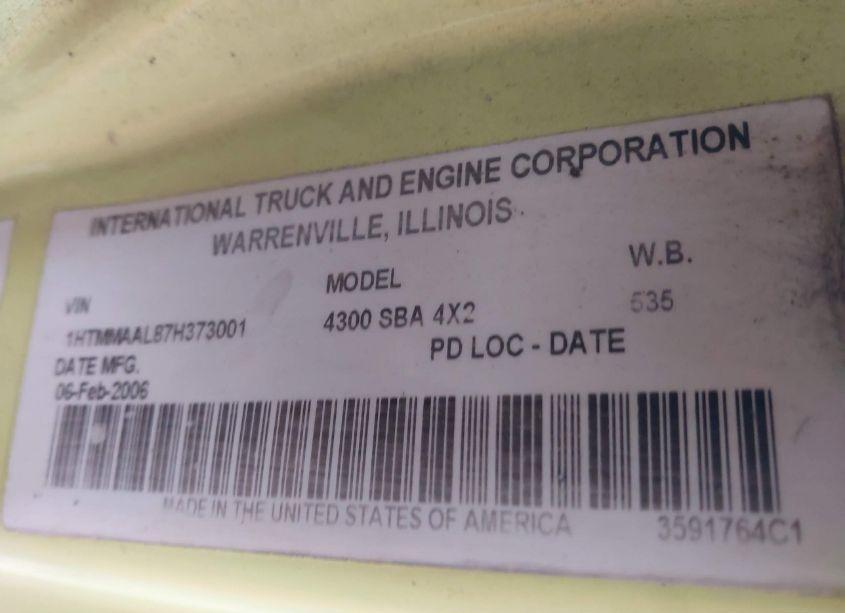 Photo 8 of 2007 International 4000 4300 (VIN 1HTMMAAL87H373001)