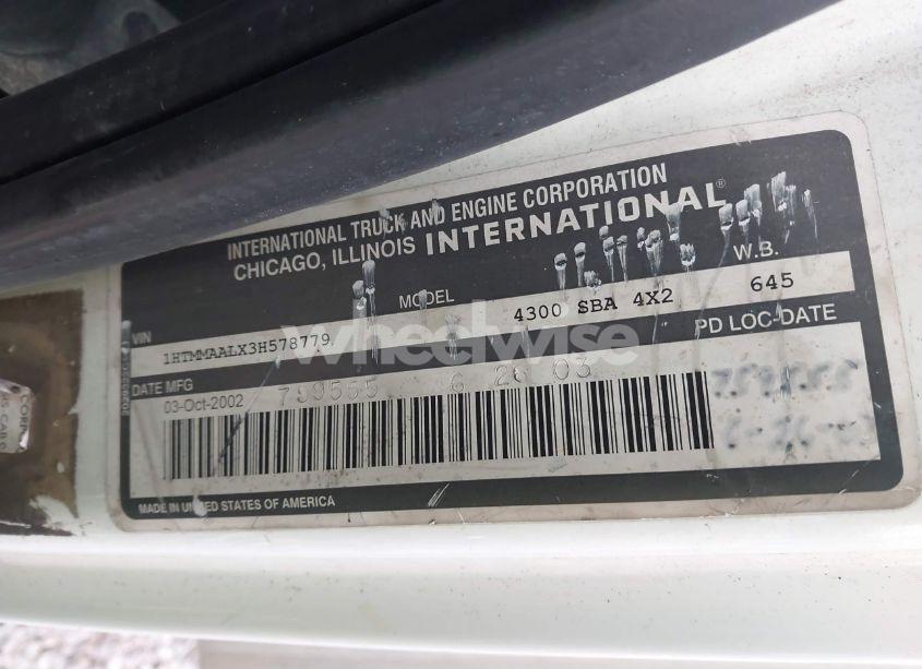 Photo 8 of 2003 International 4000 4300 (VIN 1HTMMAALX3H578779)