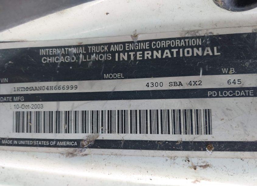 Photo 8 of 2004 International 4000 4300 (VIN 1HTMMAAN04H666999)