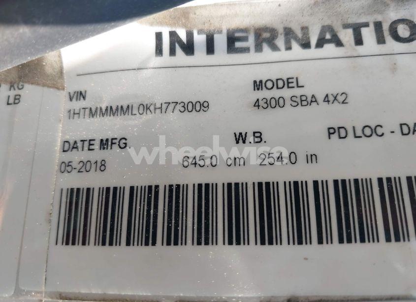 Photo 8 of 2019 International Durastar 4300 (VIN 1HTMMMML0KH773009)