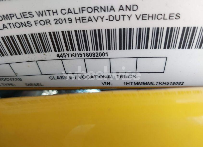 Photo 9 of 2019 International Durastar 4300 (VIN 1HTMMMML7KH518082)