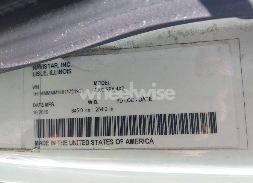 Photo 8 of 2017 International Durastar 4300 (VIN 1HTMMMMM4HH172199)