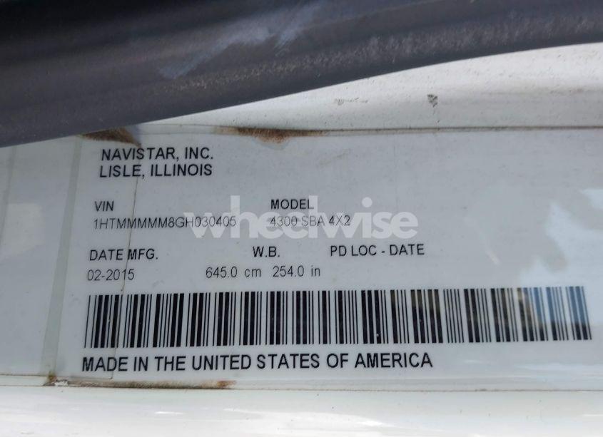 Photo 8 of 2016 International 4000 4300 (VIN 1HTMMMMM8GH030405)